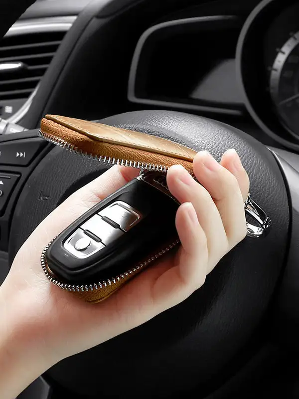 Solid Simple Durable Car Key Bag Keychain Wallet