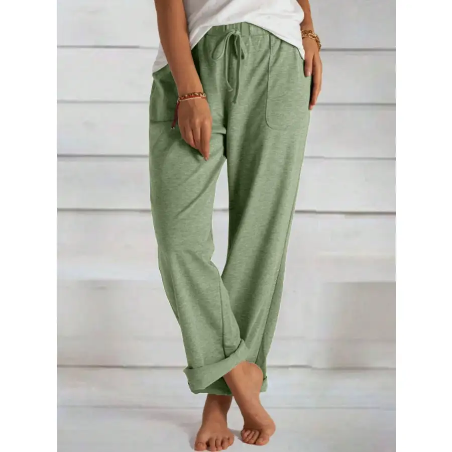 Everyday Tied Wide Leg Pants with Pockets