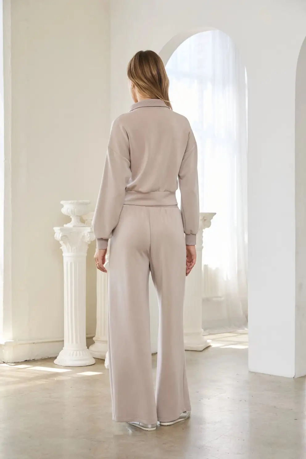 Textured Modal Zip Front Top Sets