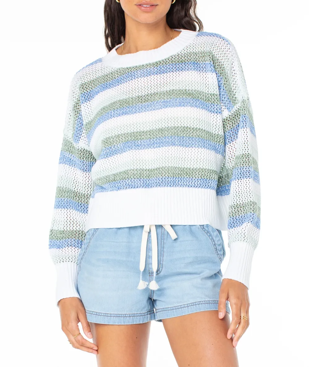 Blue Striped Basic Sweater