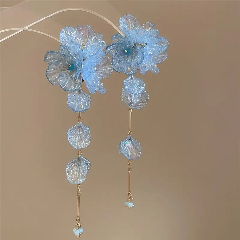 Floral Fringe Acrylic Drop Earrings