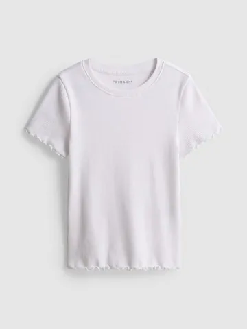 1.5-8yrs | Ribbed Lettuce Trim T-Shirt