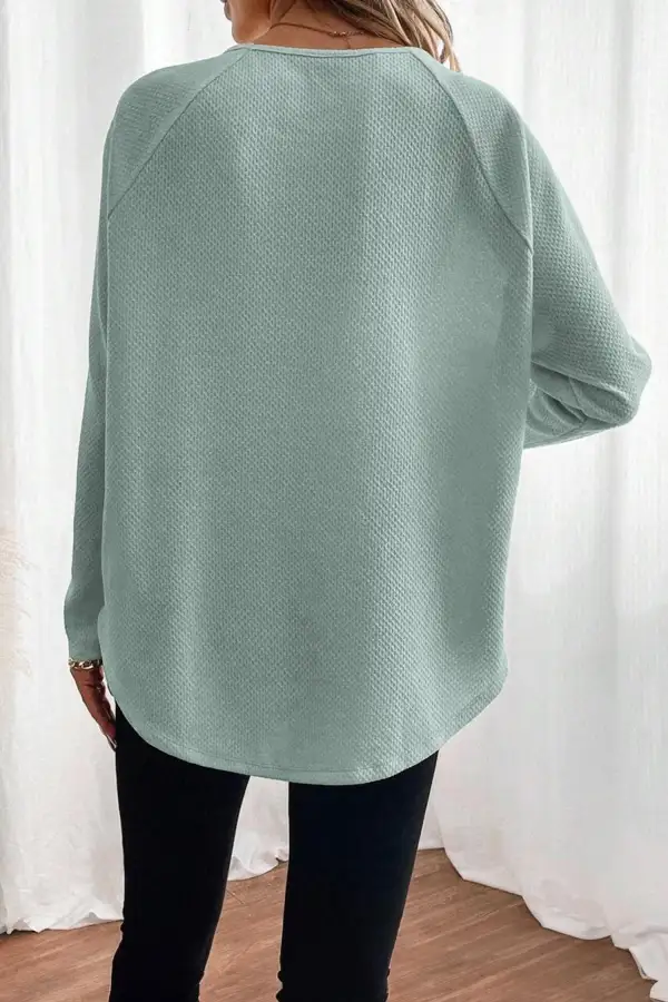 Women's Knit Textured Raglan Sleeve Top