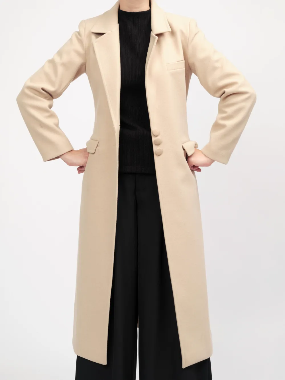 Long Buttoned Warm Coat