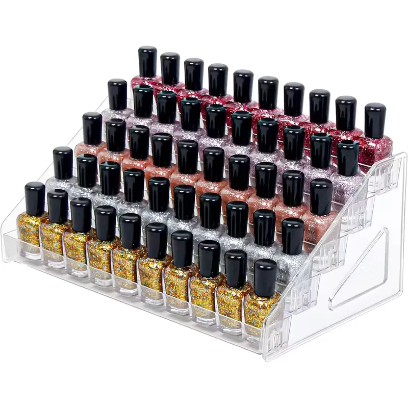 Transparent Multi-Tier Nail Polish Rack