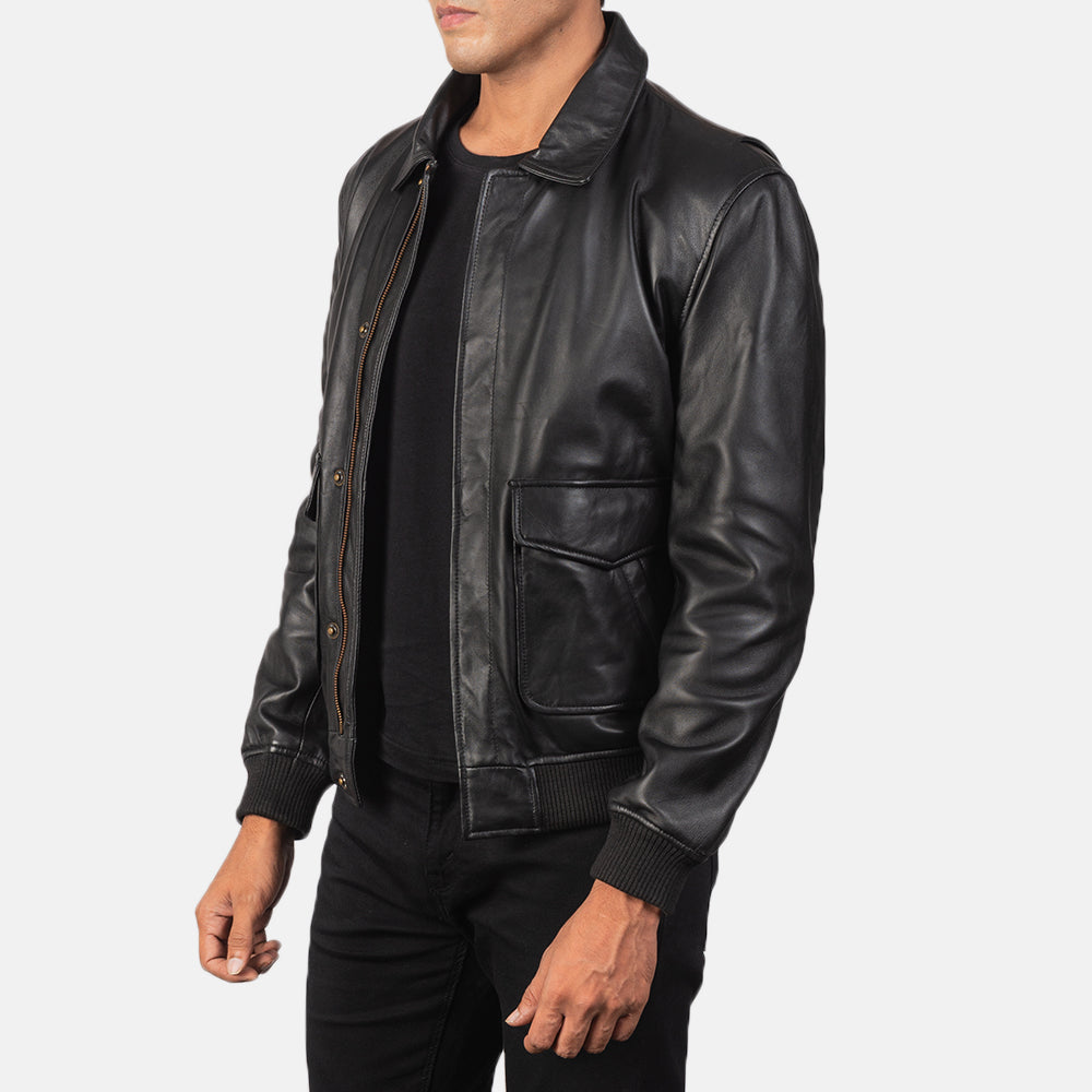 Men's Workwear Bomber Leather Jacket
