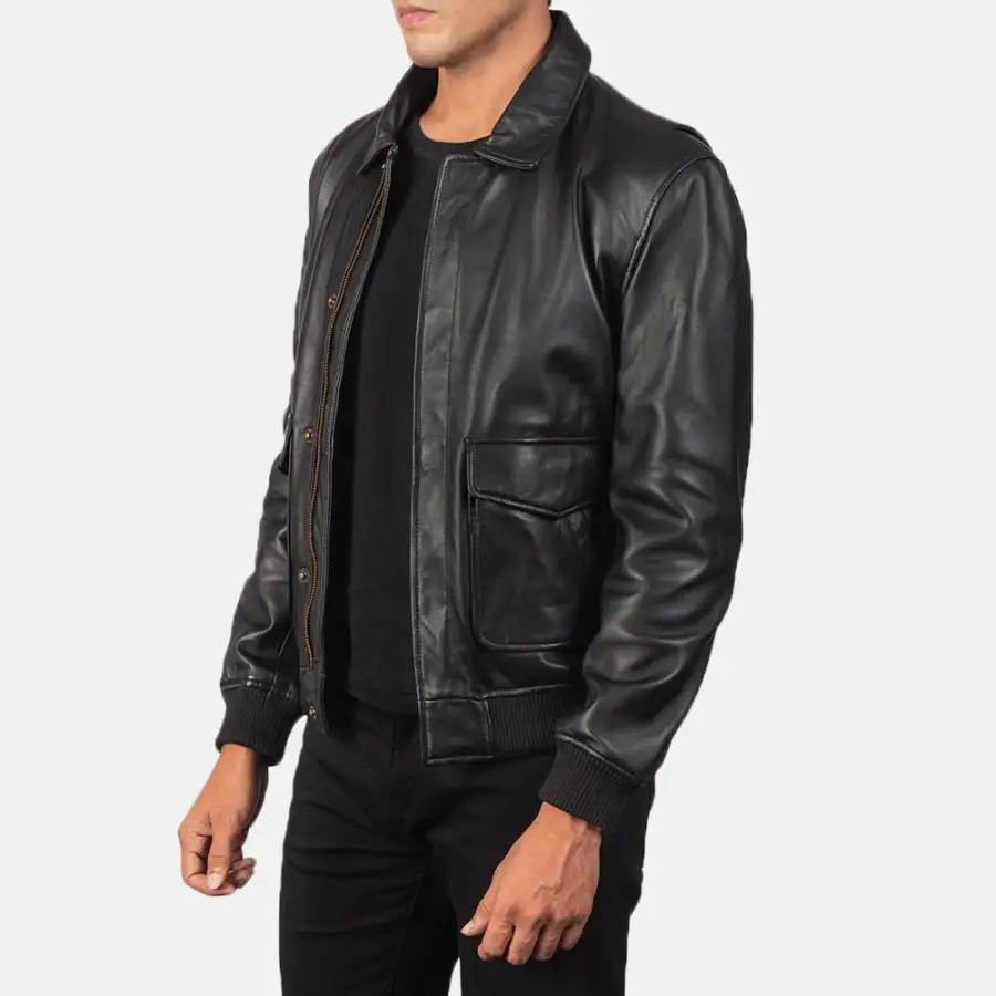 Men's Workwear Bomber Leather Jacket