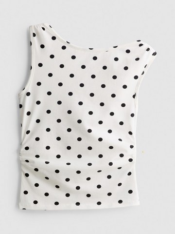 7-15yrs | Cotton Rich Polka Dot Ruched Top detail 2