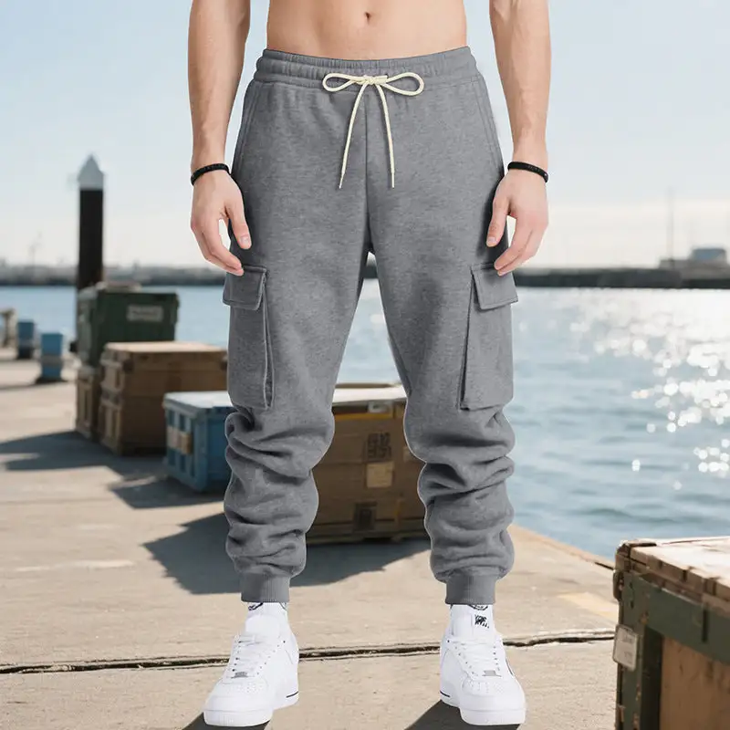 Men's Technical Cargo Pockets Waistband Cargo Pants