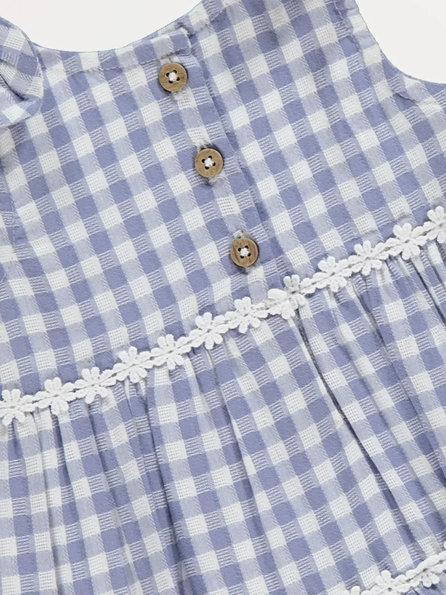 Blue Gingham Sleeveless Dress