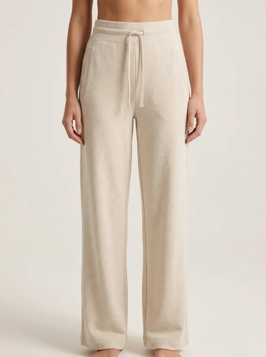 Women's Casual Minimalist Beige Solid Color Drawstring Lounge Pants