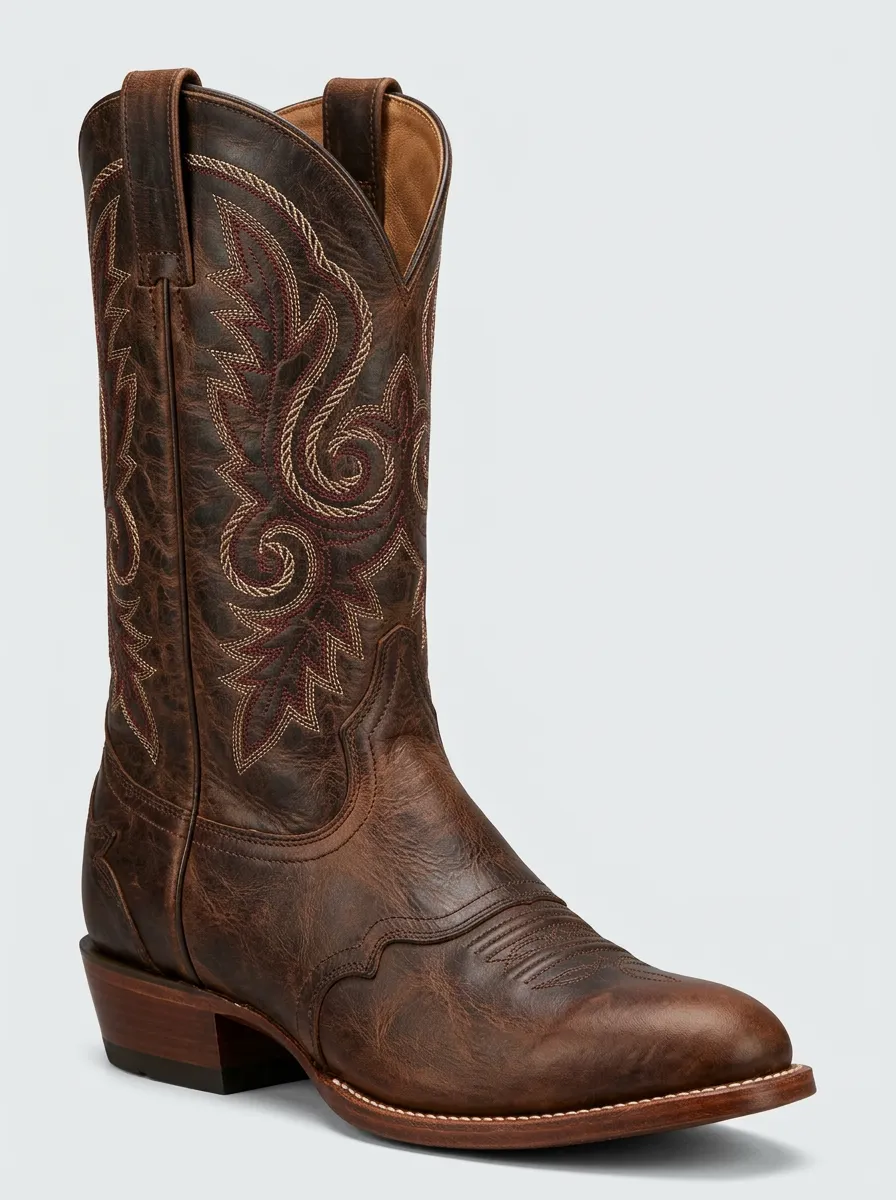 Trail Embroidered Patterned Western Boots