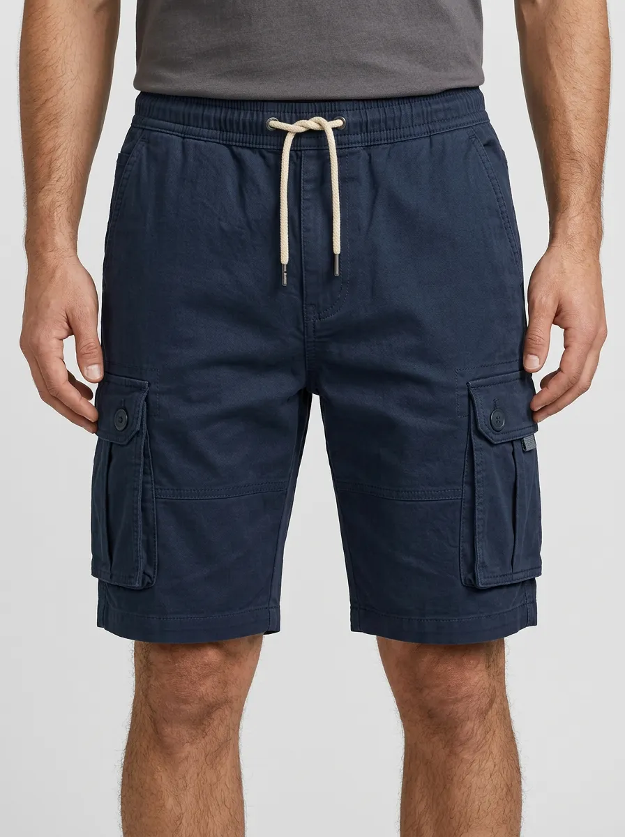 Trail-Look Pocketed Drawstring Utility Cargo Shorts