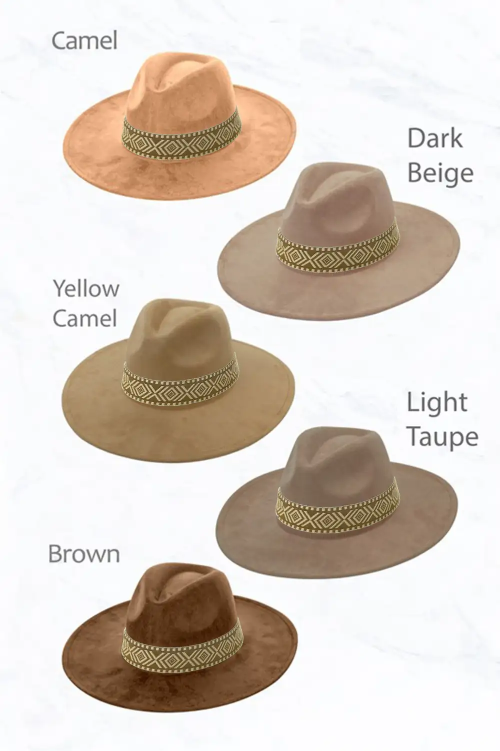 Suede Large Eaves Peach Top Fedora Hat