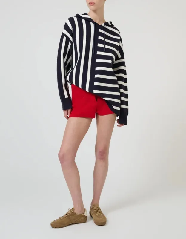 Navy Stripe Hooded Sweater