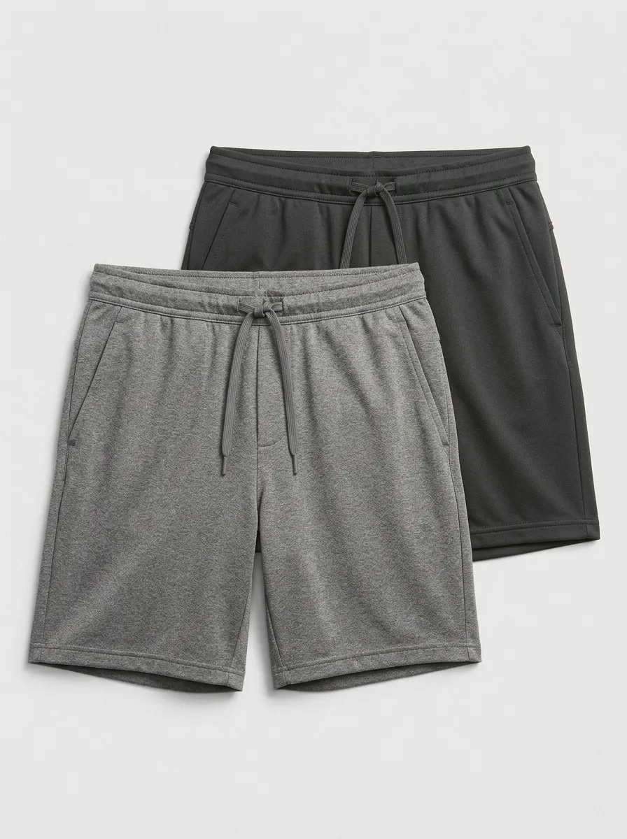 Drawstring Two-Pack Athletic Shorts
