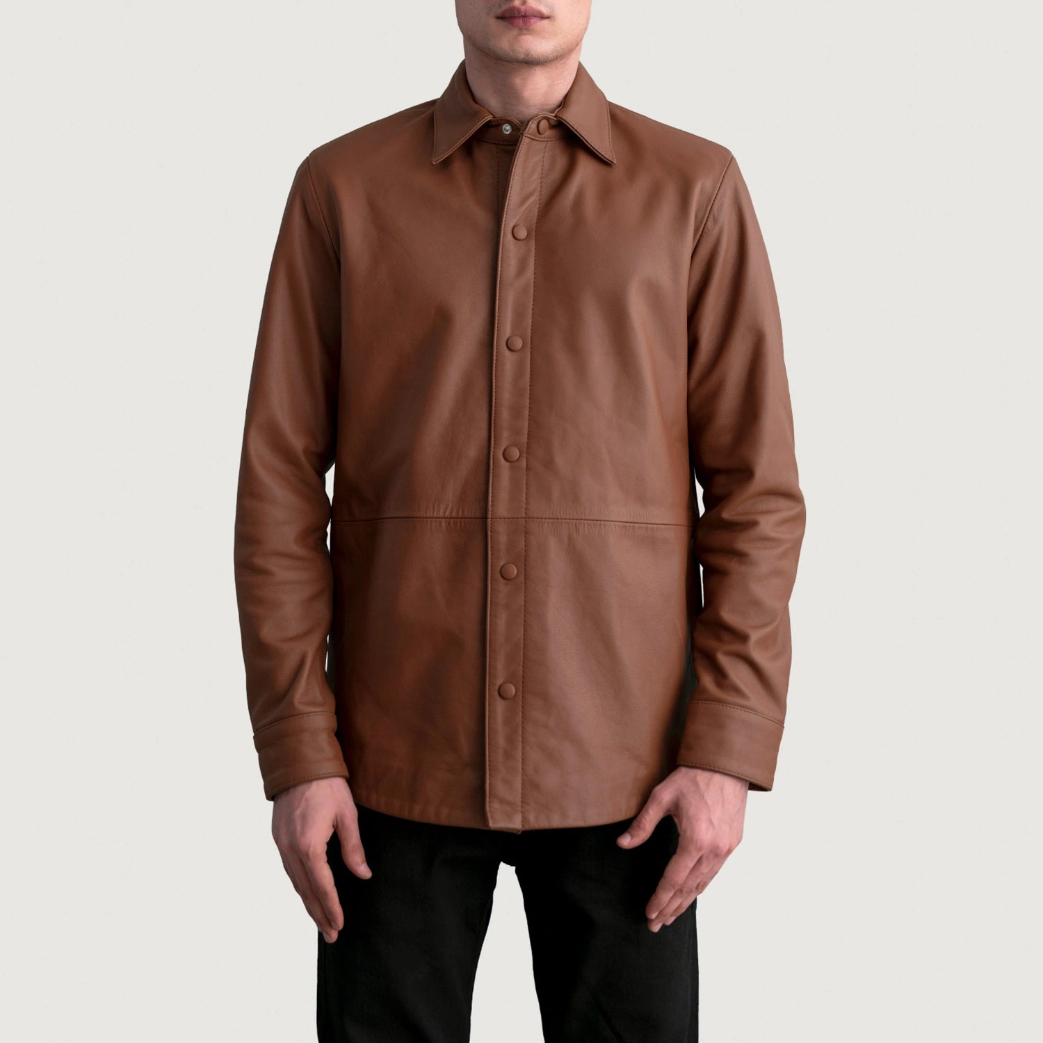 Men's Clean Line Leather Jacket