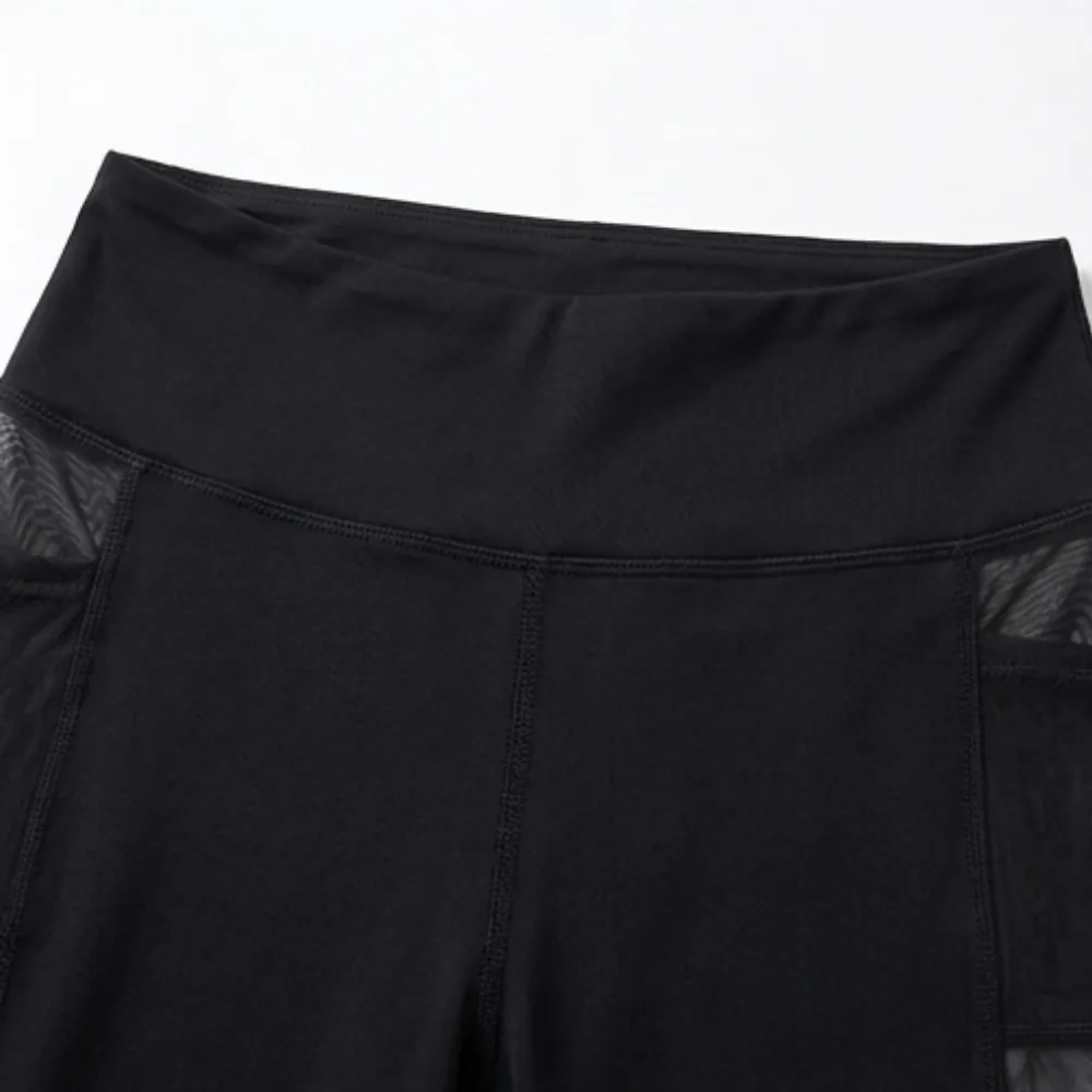 High Waist Mesh Leggings with Hidden Pocket