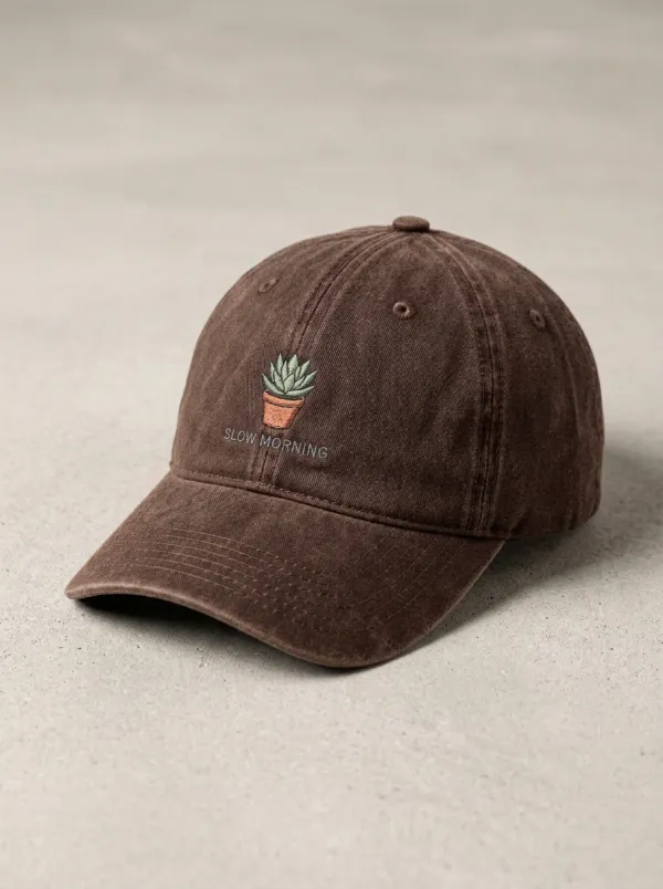 Plant-Lover Slow-Morning Embroidered Unisex Baseball Cap