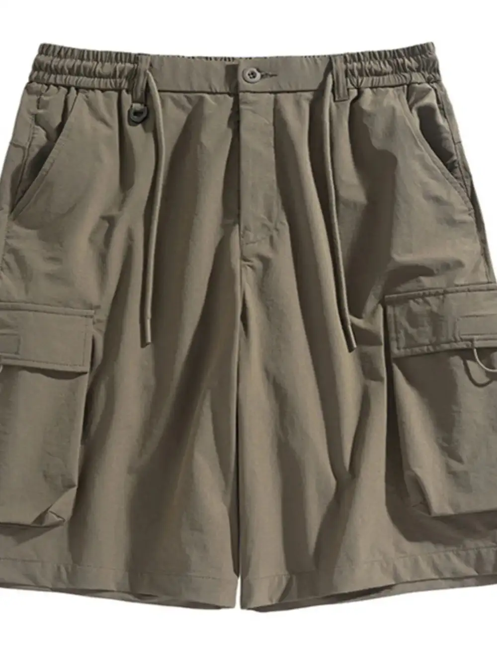 Drawstring Pocket Detail Cargo Washed Casual Shorts