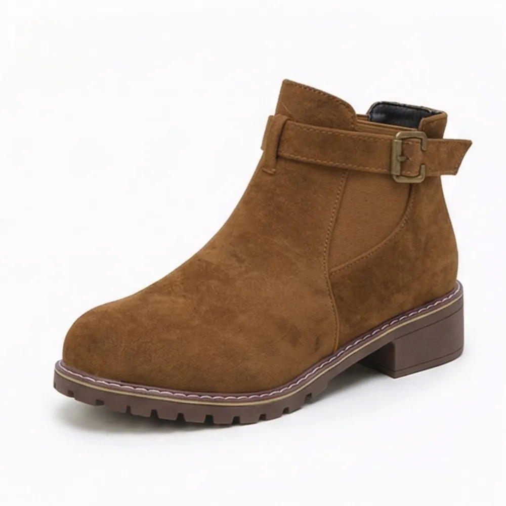 Low Heel Slip On Ankle Boots