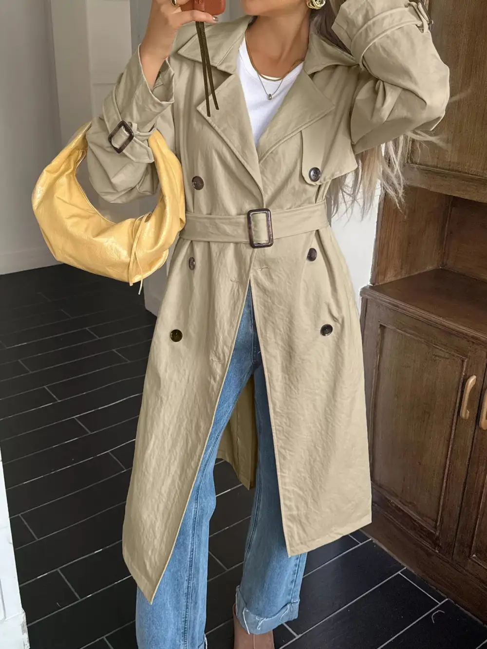 Double-breasted Belted Trench Coat