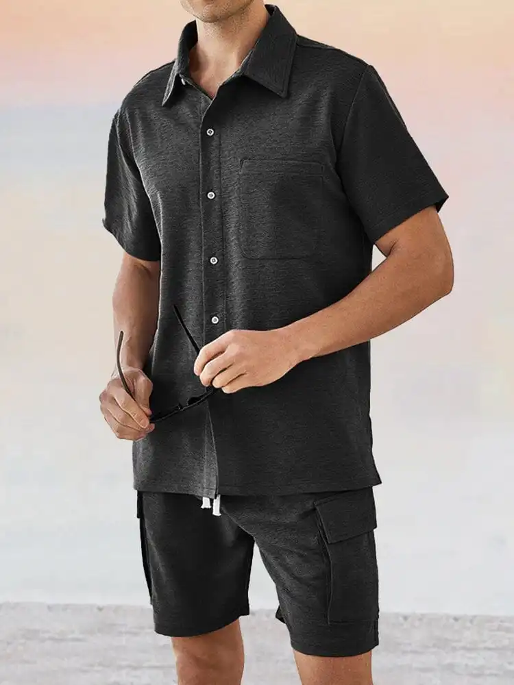 Leisure Texture Shirt Set