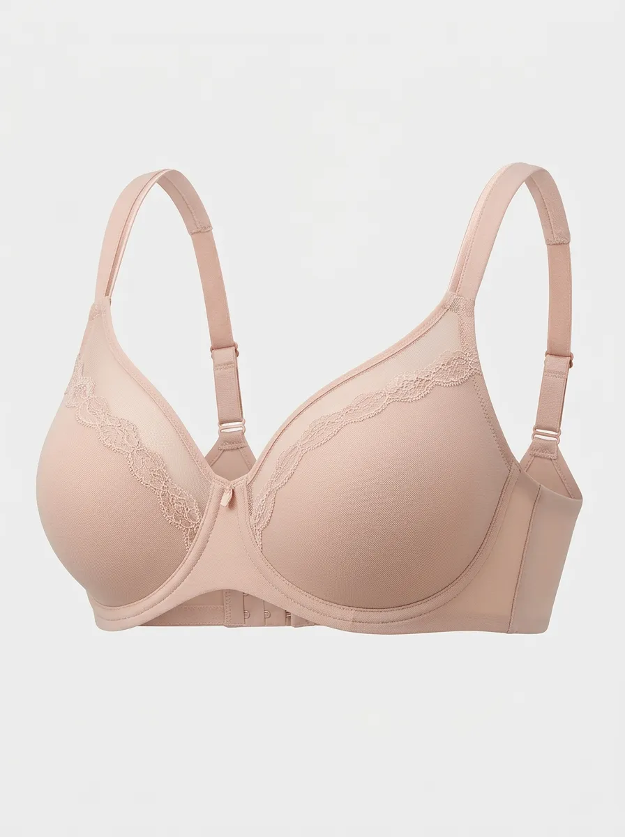 Women's Modern Full-Coverage Lace-Trim Bra