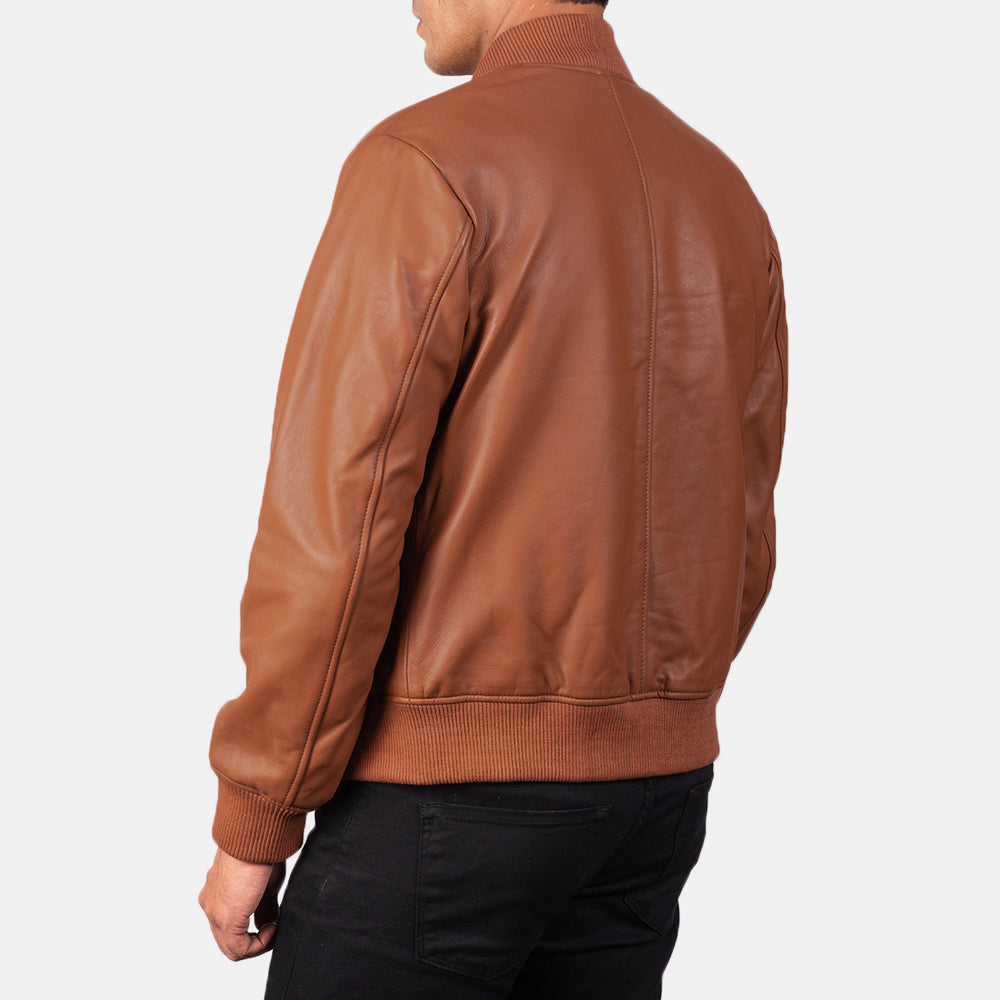 Men's Outdoor Bomber Leather Jacket