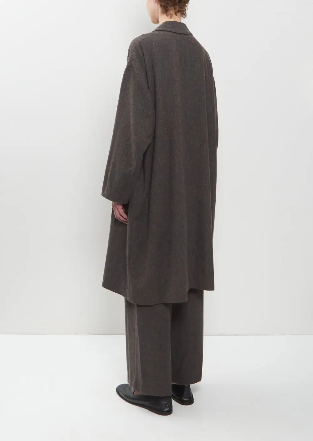 Women's Oversized Notch Lapel Tweed Coat