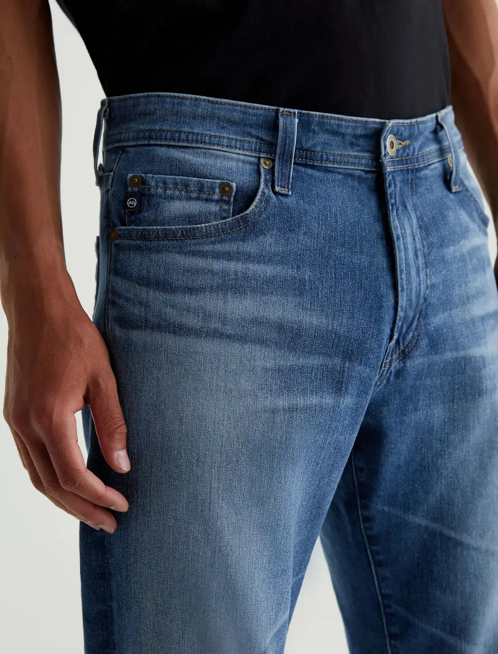 Men's Modern Slim Mid Rise Dual Elastic Stretch Jeans