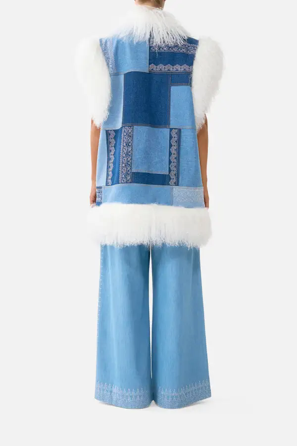 Oversized Shearling Gilet Jacket