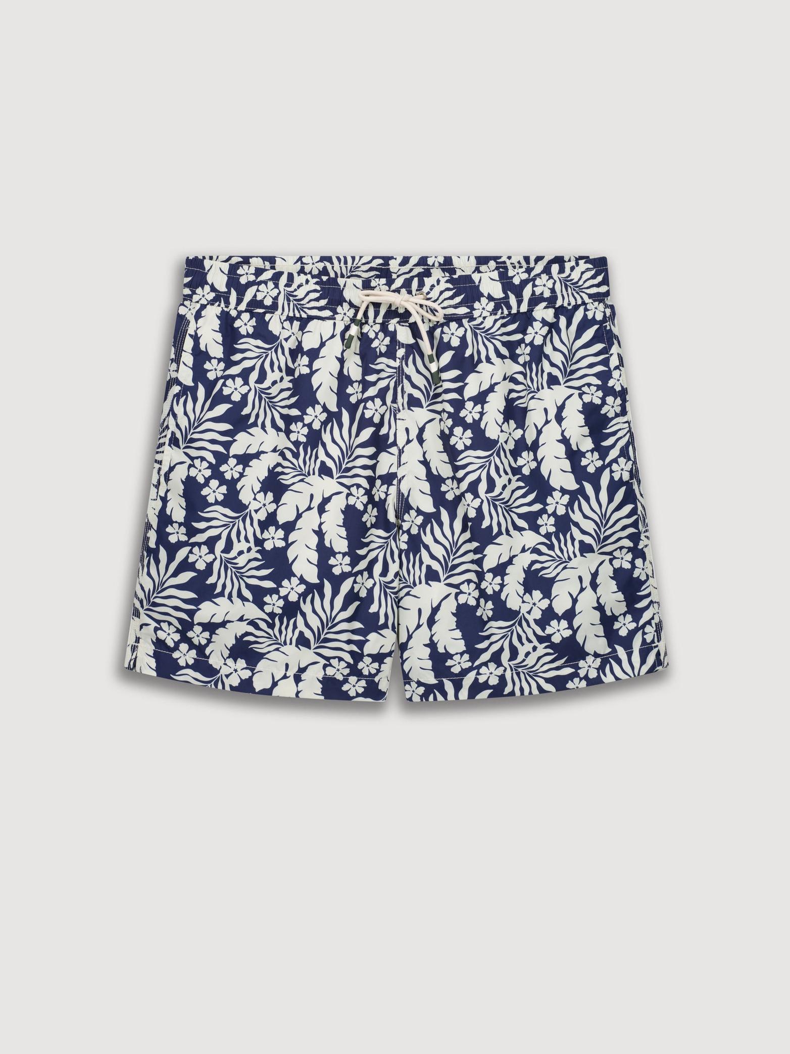 Loose Casual Comfortable Breathable Blue Print Swim Trunks