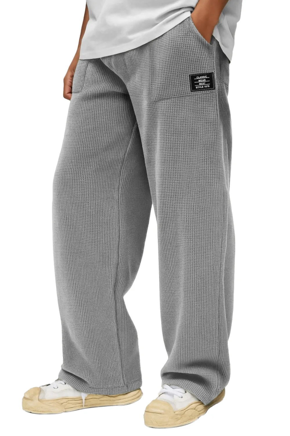 Textured Knit Pocket Relaxed Pants