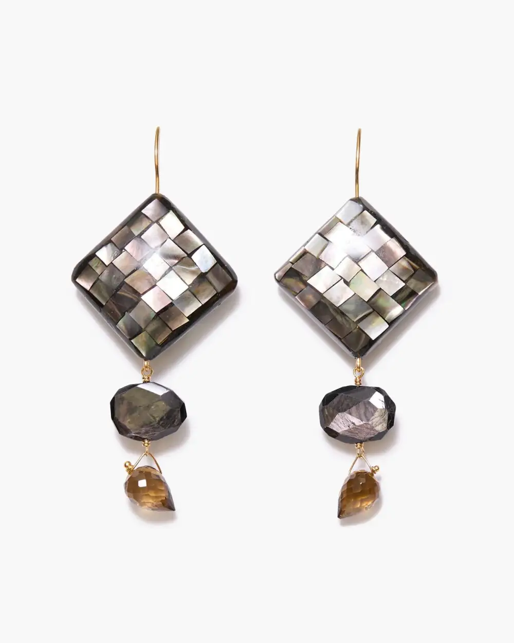 Sculpted Pearl Gemstone Statement Earrings
