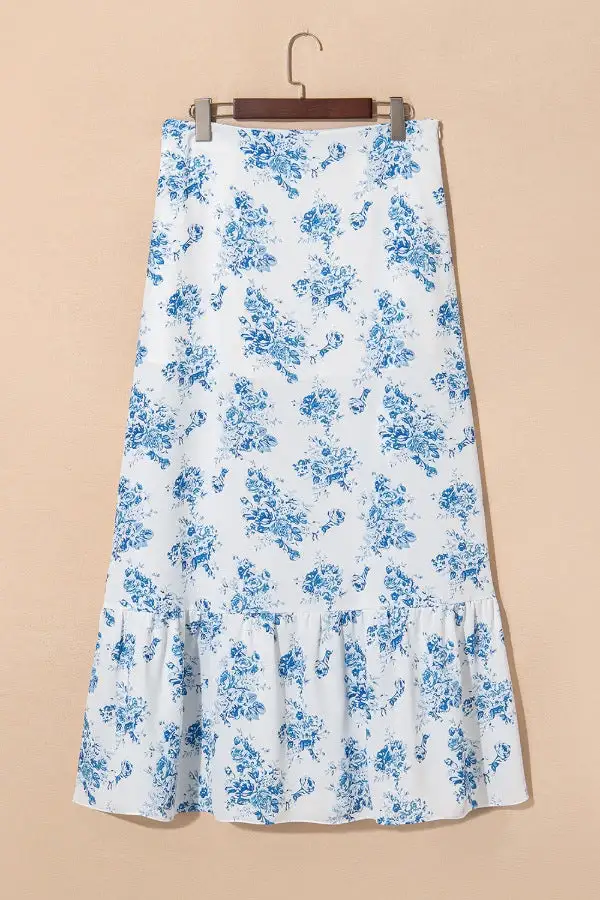Ruffle Side Slit Skirt