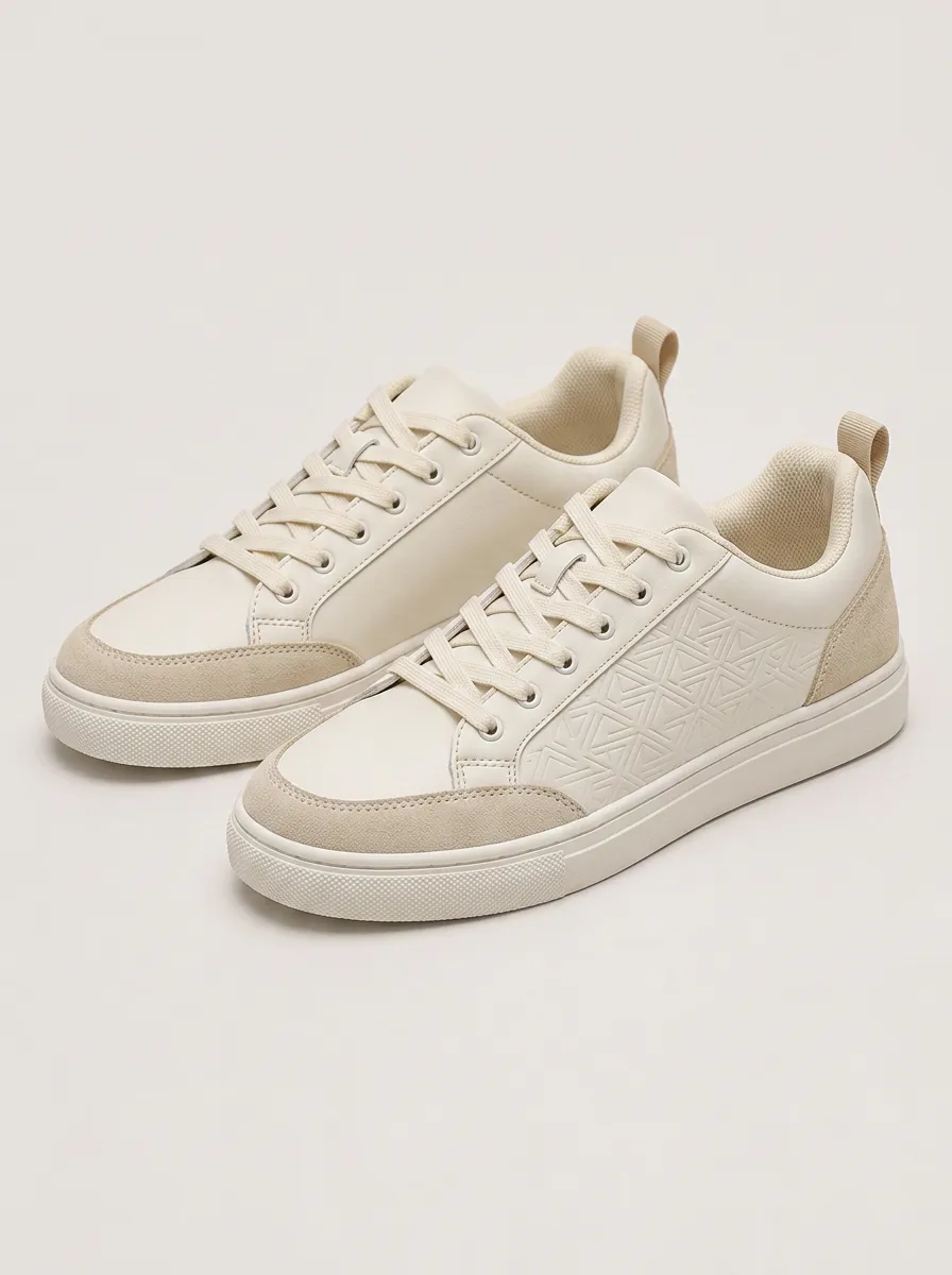 Men's Refined Geometric Pattern Embossed Casual Patterned Casual Skate Shoes