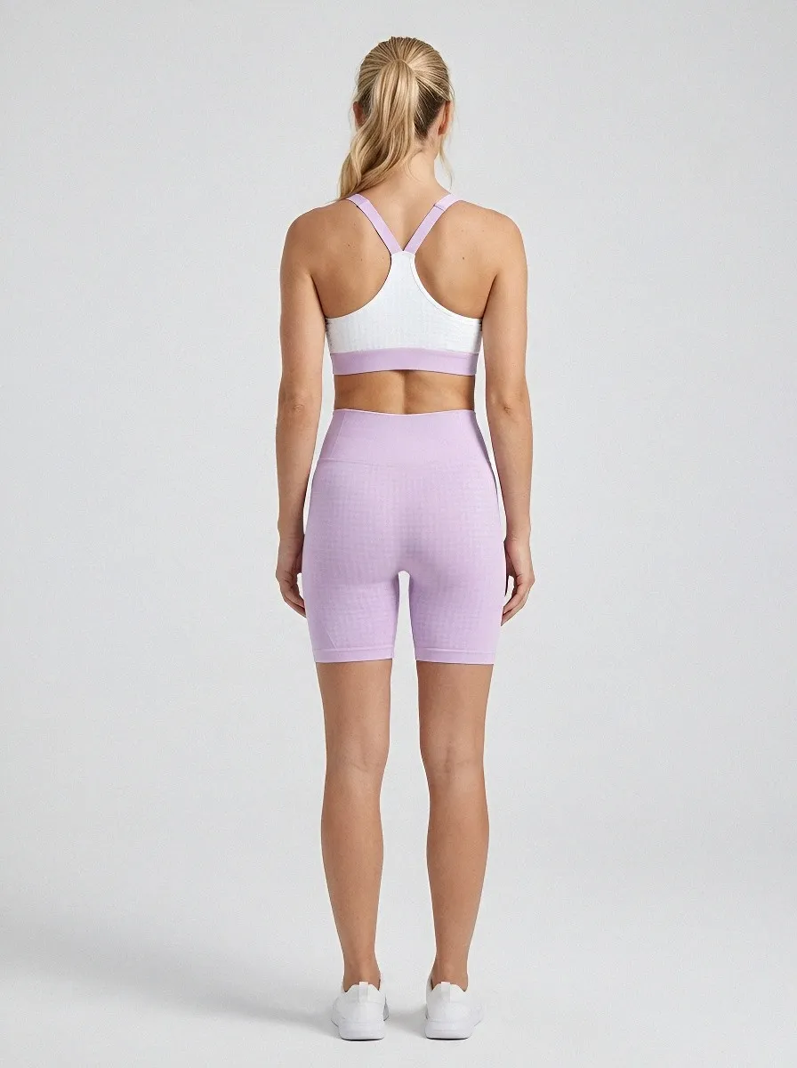 Streamlined Houndstooth Pattern Edit Women's Tank Top And Sports Shorts Set