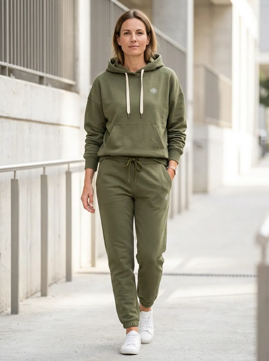 Women's Logo-Embroidered Hoodie Jogger Set