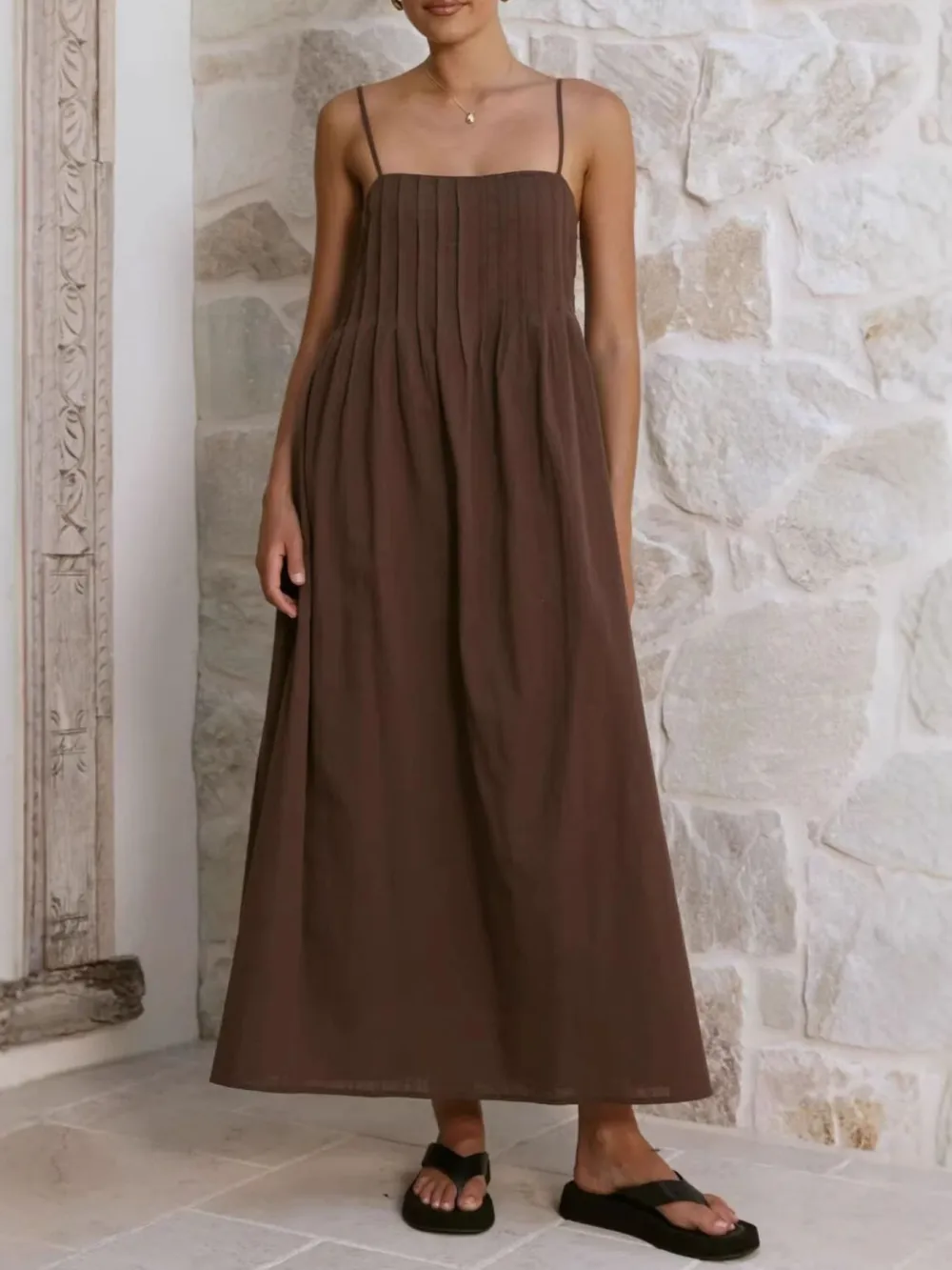 Elegant Pleated Casual Dress