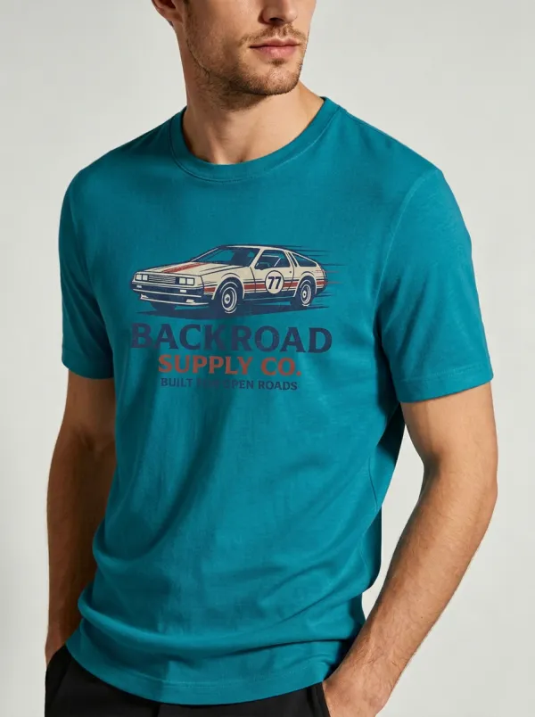Men's Vintage Car Enthusiast Backroad Supply Co. Printed T-shirt