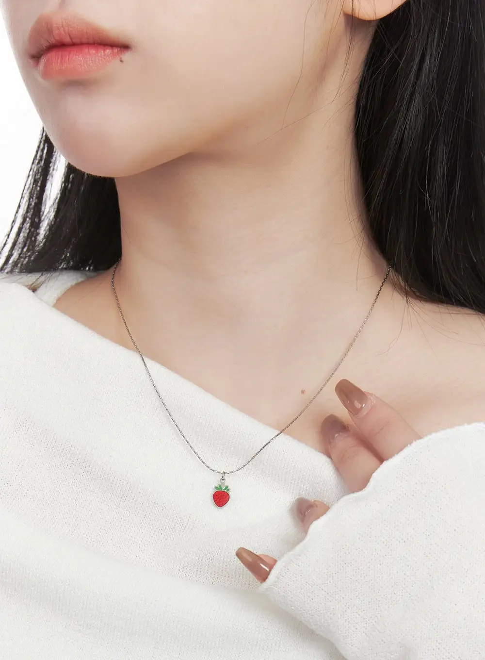 Stainless-Steel Strawberry Necklace