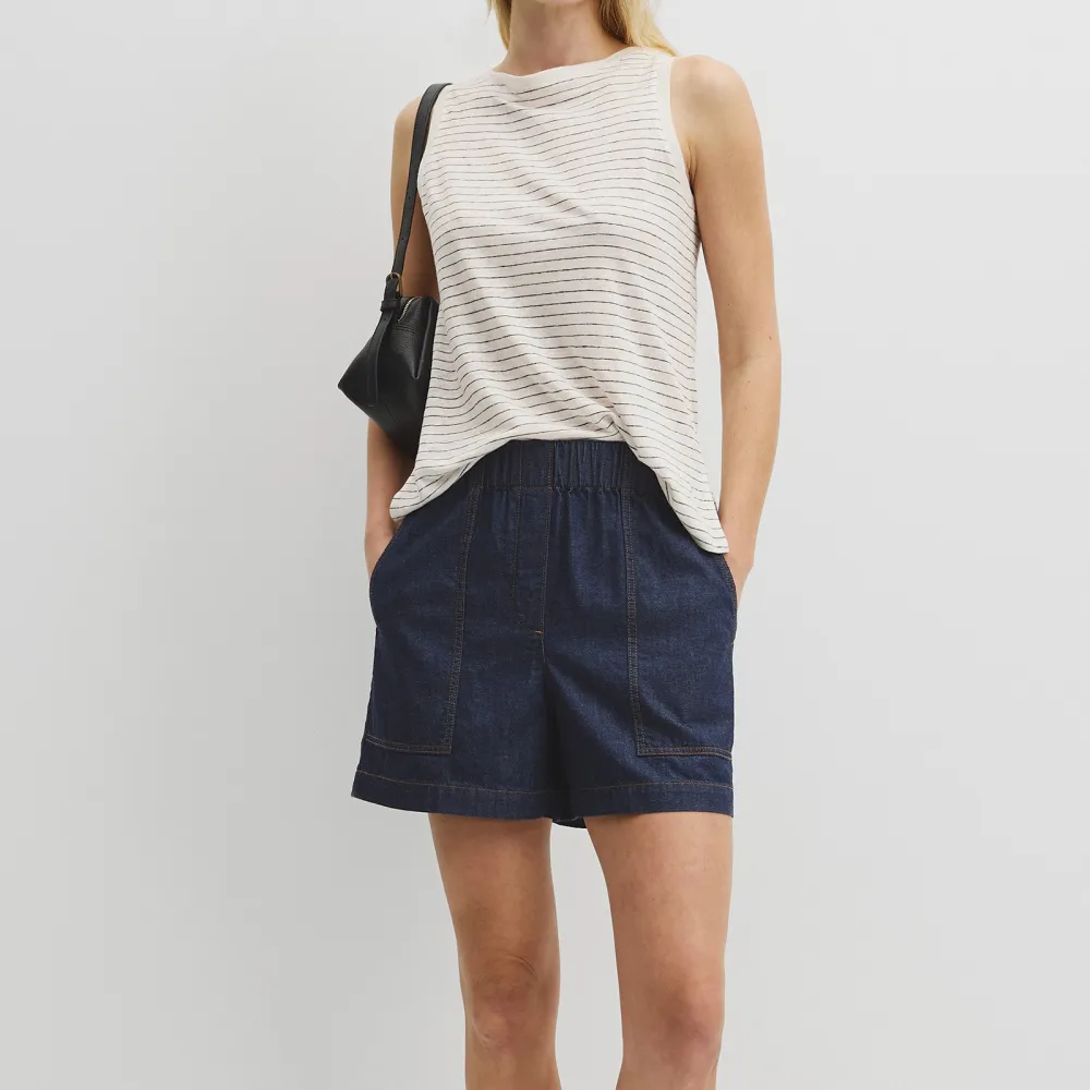 Women's Striped Linen Tank Top