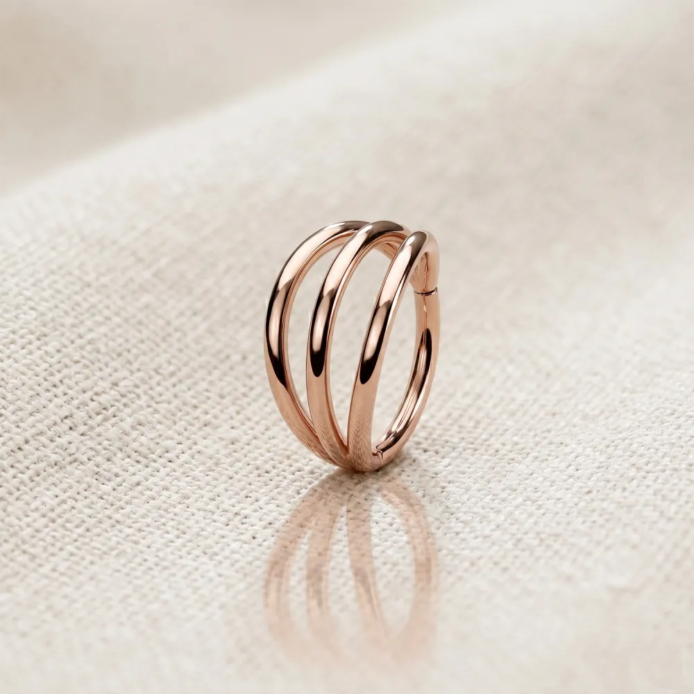 Streamlined Titanium Hinged Hoop Ring
