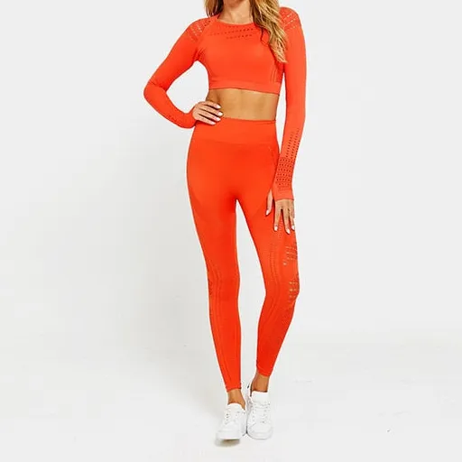 Yoga Gym Fitness Athletic Pants Leggings Long Sleeve Seamless