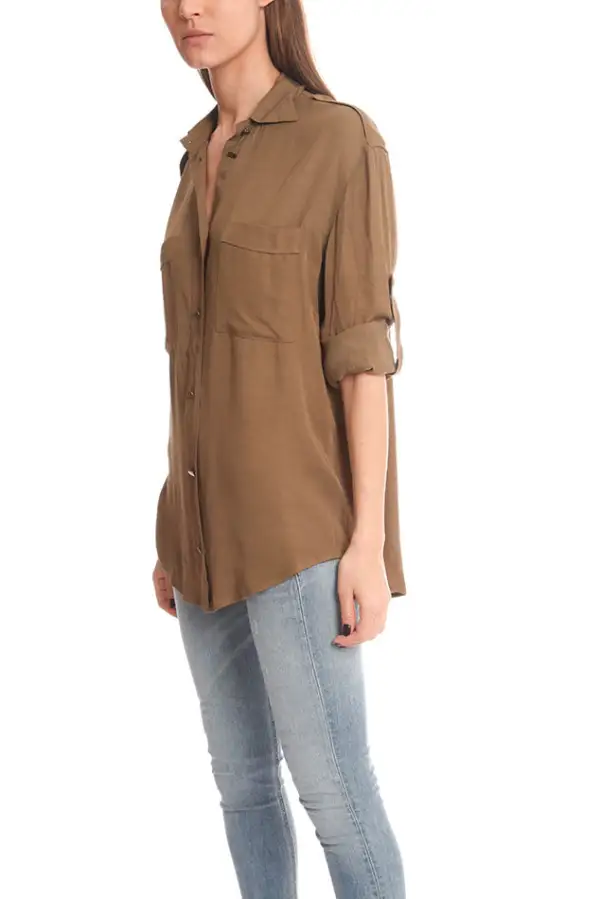 Button-Down Blouse Shirt
