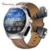 Smart Watch Leather Band with Earbuds 2 in 1