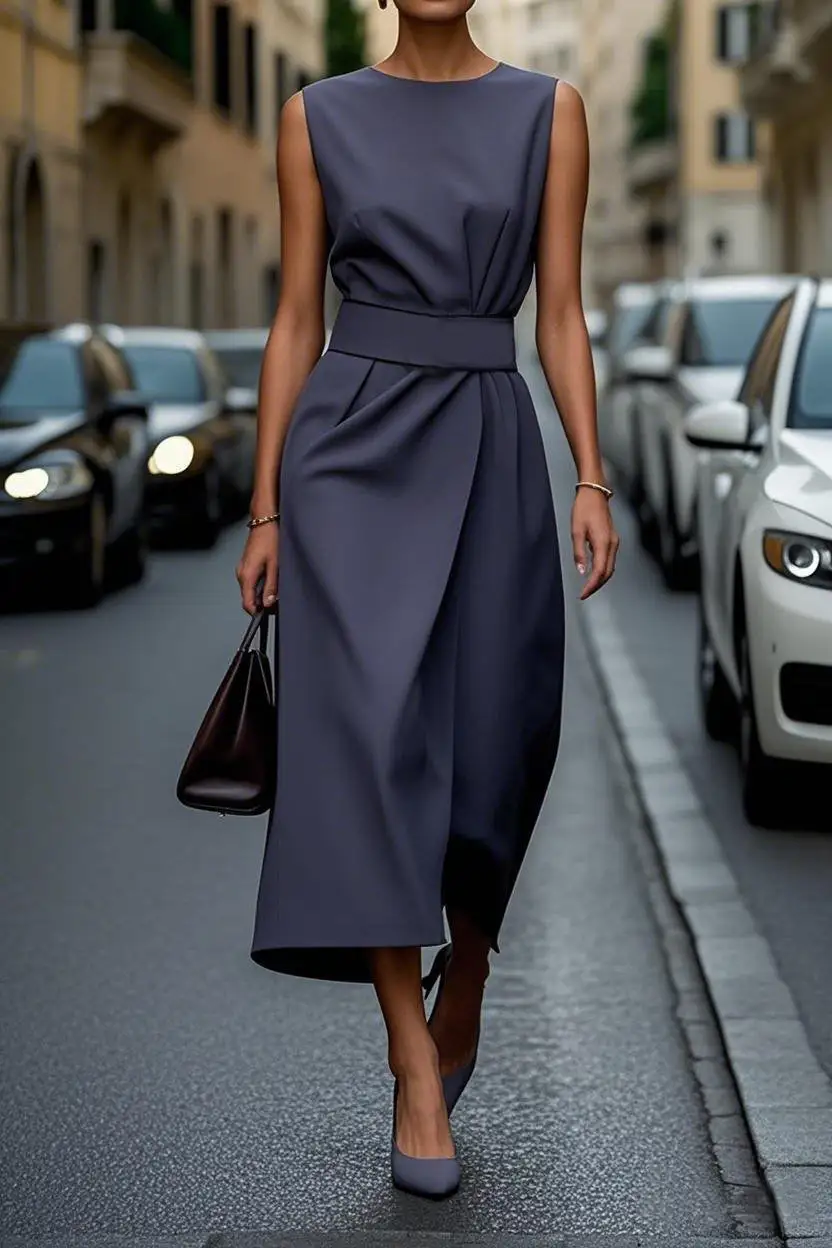 Women's Fitted Belted Bridal Maxi Dress