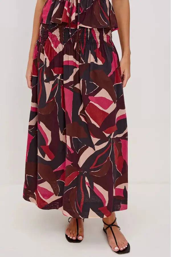 Women's Abstract Print High Waist Maxi Skirt