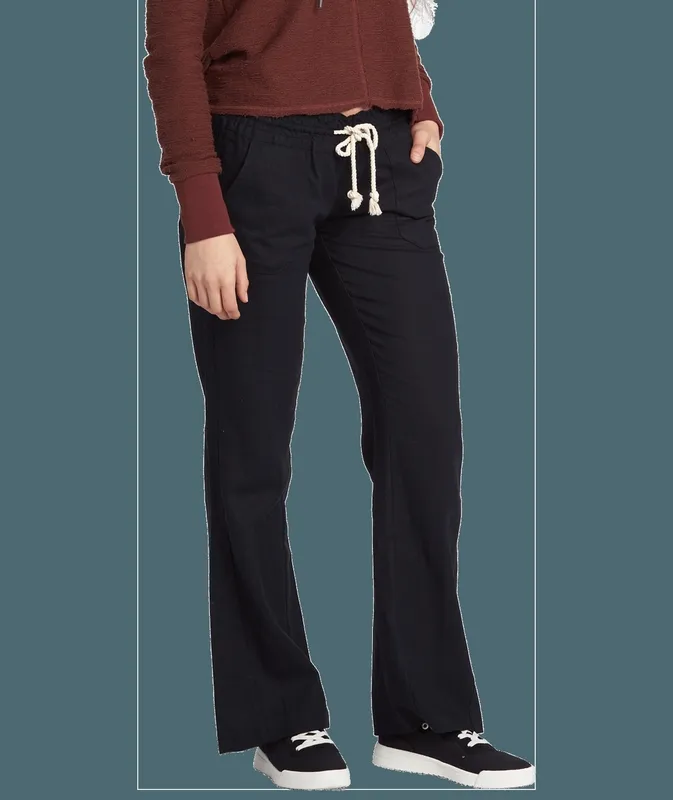Relaxed Rib Waist Woven Pants